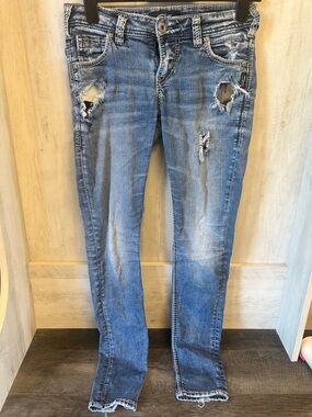 Silver jeans  super stretch “ Girlfriend” style w25 / L 29